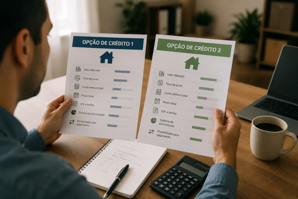 Como comparar duas opções de crédito olhando além do valor da parcela