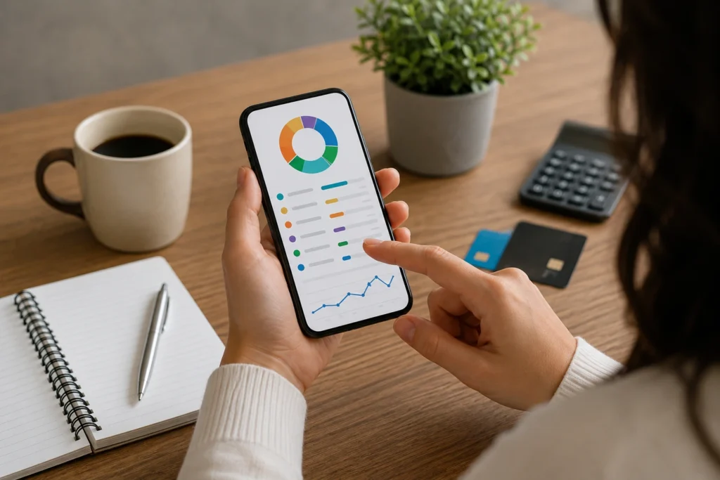 Como controlar gastos mensais usando aplicativo financeiro