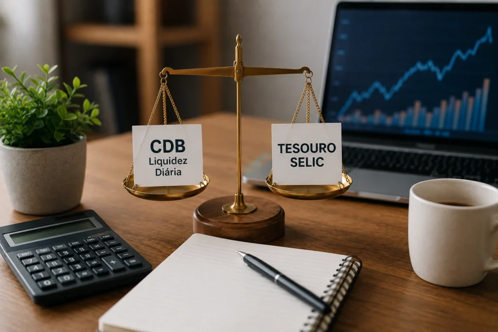 Diferença entre CDB com liquidez diária e Tesouro Selic